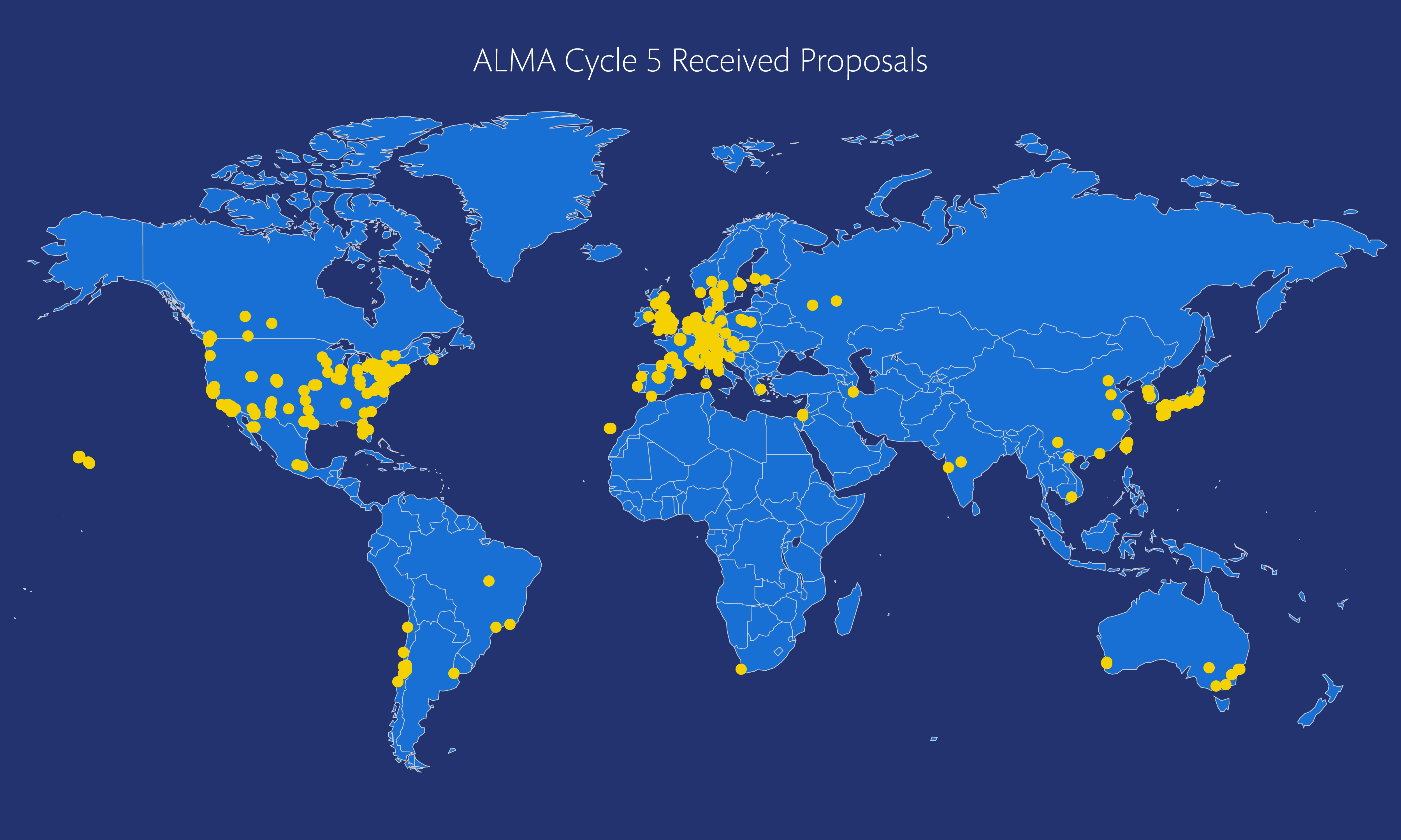 Geographycal distribution of Cycle 5 proposals