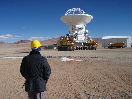 Watching the 1st antenna installation at the AOS