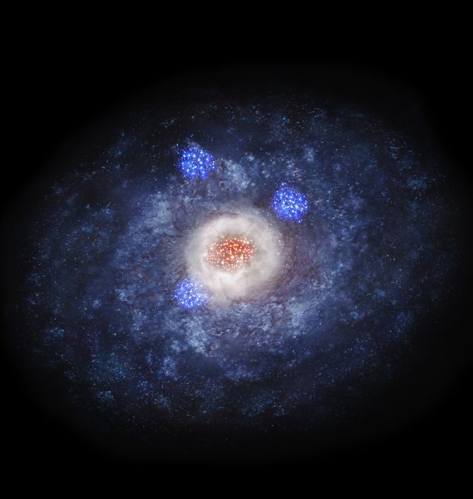 Explosive Birth of Stars Swells Galactic Cores - ALMA spots transforming disk galaxies