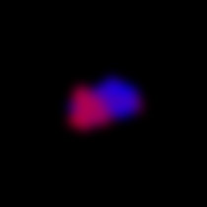 M77中心の超巨大ブラックホールを取り巻くガス雲の運動（クローズアップ画像）