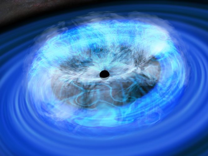 Artist’s rendering of the corona around a black hole