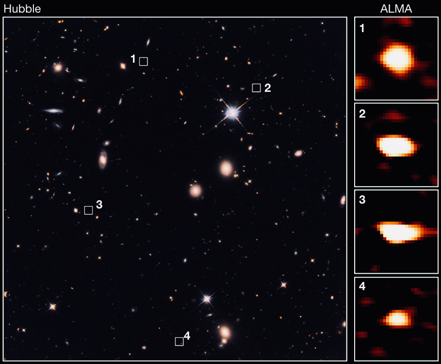 プレスリリース アルマ望遠鏡 39個の 見えない銀河 を捉える 宇宙進化理論に謎を突きつける楕円銀河の祖先たち アルマ望遠鏡
