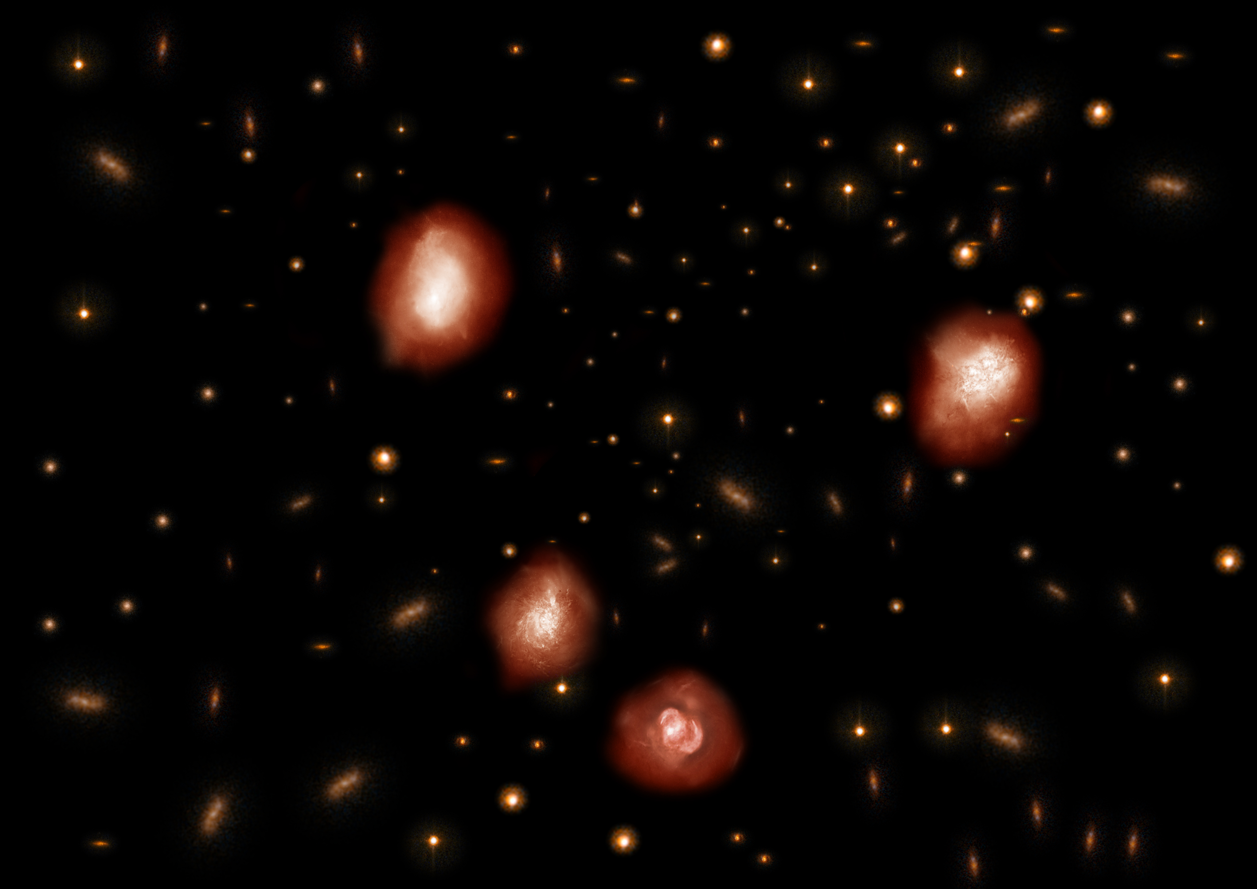 プレスリリース アルマ望遠鏡 39個の 見えない銀河 を捉える 宇宙進化理論に謎を突きつける楕円銀河の祖先たち アルマ望遠鏡