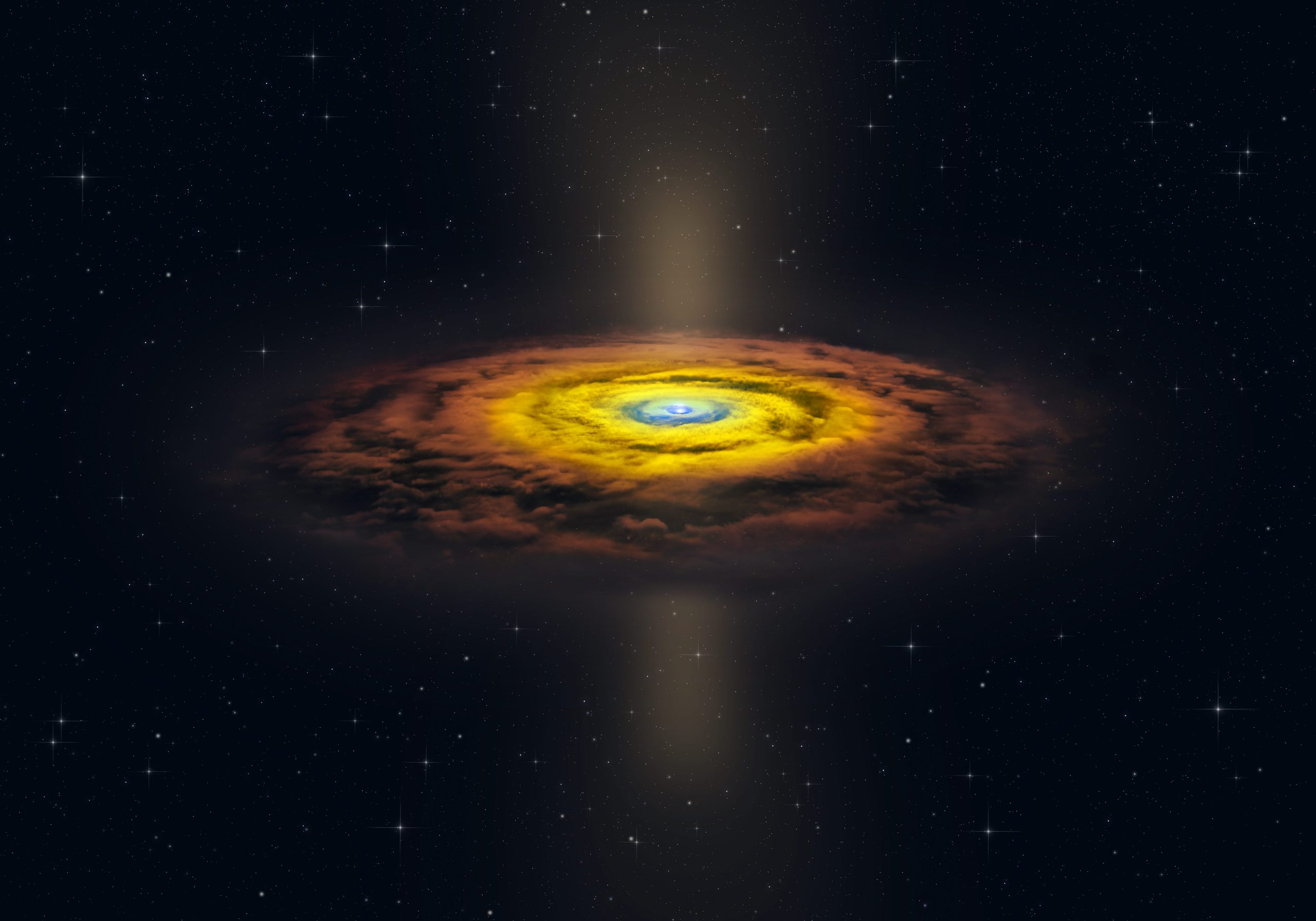 ニュース 激変する超巨大ブラックホール周辺環境 アルマ望遠鏡がとらえた星間分子破壊の現場 アルマ望遠鏡