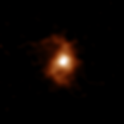 Earliest galaxy with a spiral morphology 