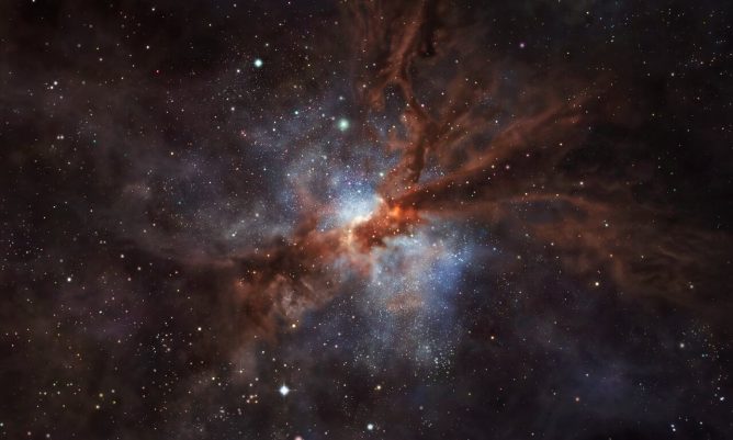 アルマ望遠鏡、124億年前の星形成銀河にフッ素を検出