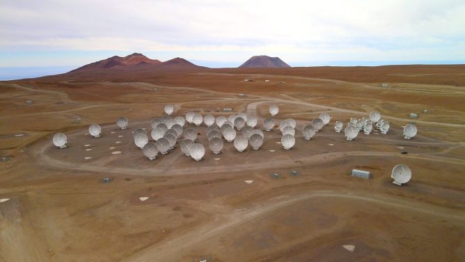 ALMA antennas from the air