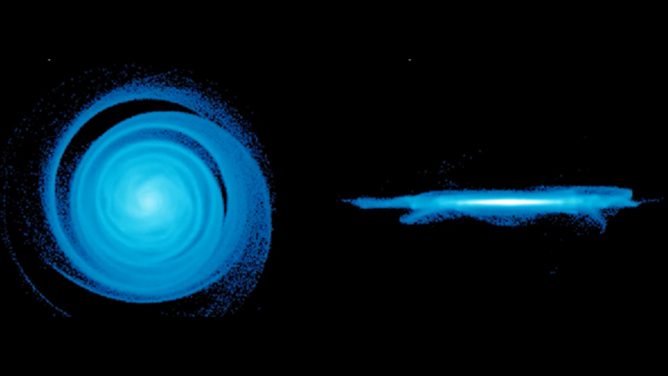A Dancing Ancient Galactic Disk at a Peak of Star Formation