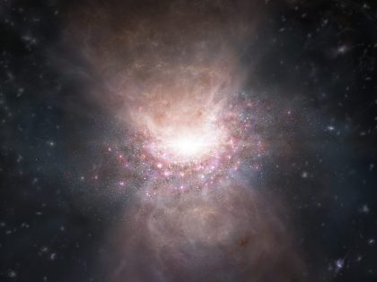 宇宙初期の銀河中心で明るく輝くクェーサーから噴き出す分子ガスのアウトフロー