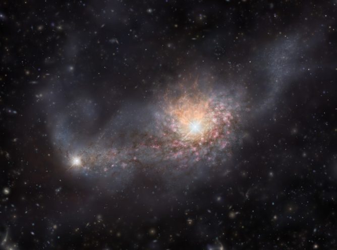 Dancing Galaxies Make a Monster at the Cosmic Dawn