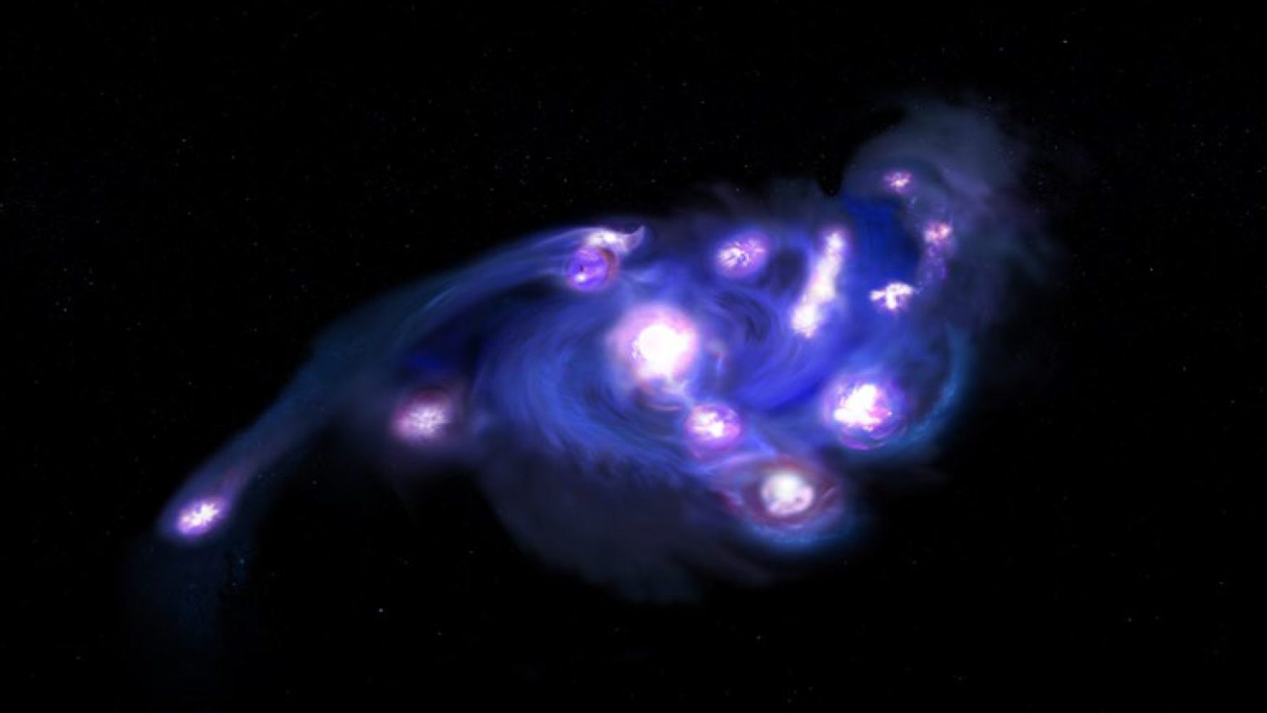 ニュース - 誕生直後の銀河は予想以上に粒々だった：「宇宙ぶどう」が