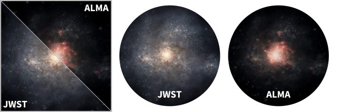 護天!銀河MAX ホイル プレスリリース - モンスター銀河が見せる二つの顔： 激しい星形成の