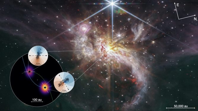Watching a Massive Binary Assemble in Real Time