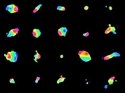 Distributions of gas in merging galaxies