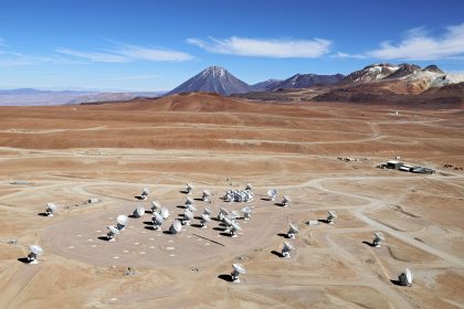 ALMA array from the air