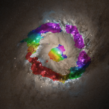 ALMA and Hubble Image of NGC 1097 (velocity)