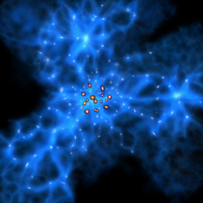 ALMA Spots Monstrous Baby Galaxies Cradled in Dark Matter