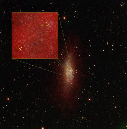 矮小銀河内部の星形成領域