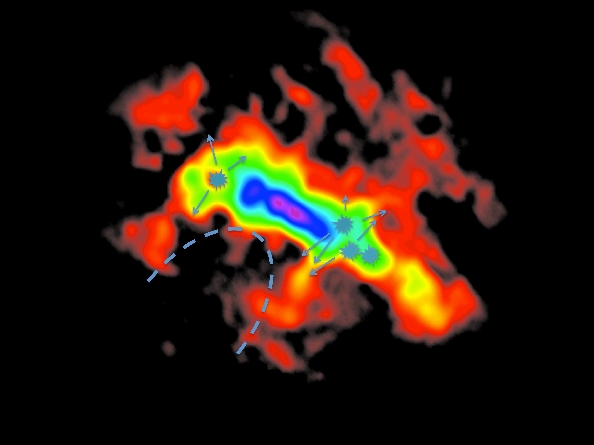 ALMA carbon monoxide image of outflowing gas in NGC 253
