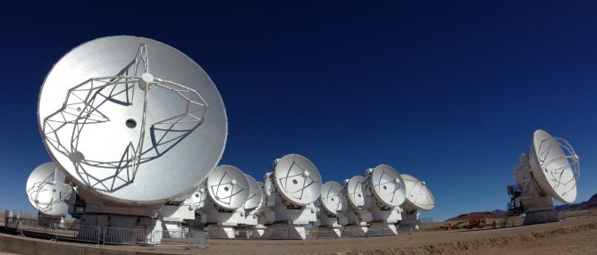 A group of antennas of the Morita Array in ALMA